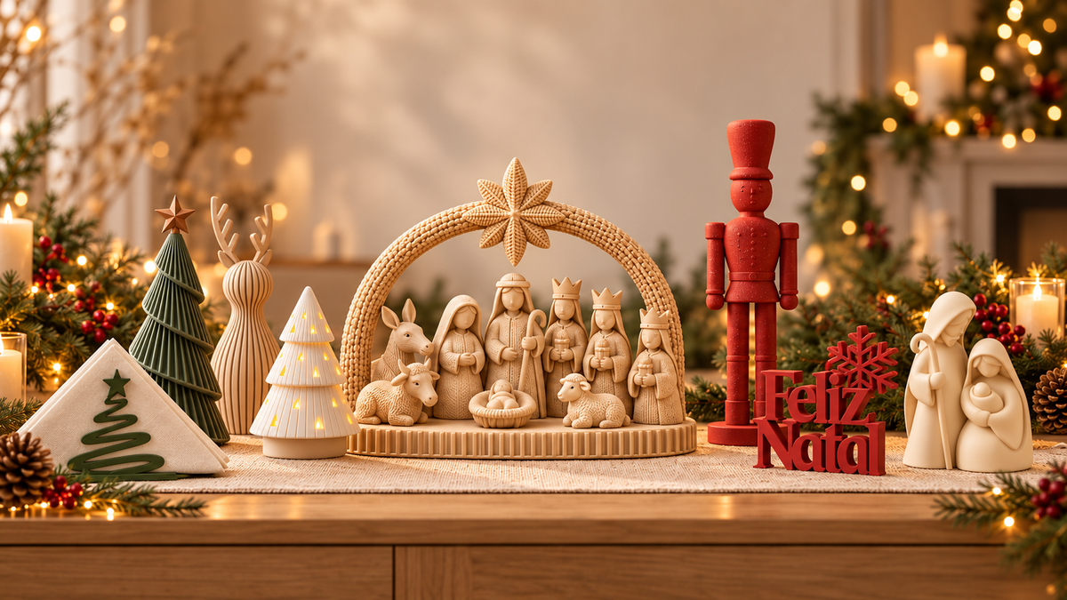 Coleção de Natal ORIVA com peças decorativas contemporâneas
