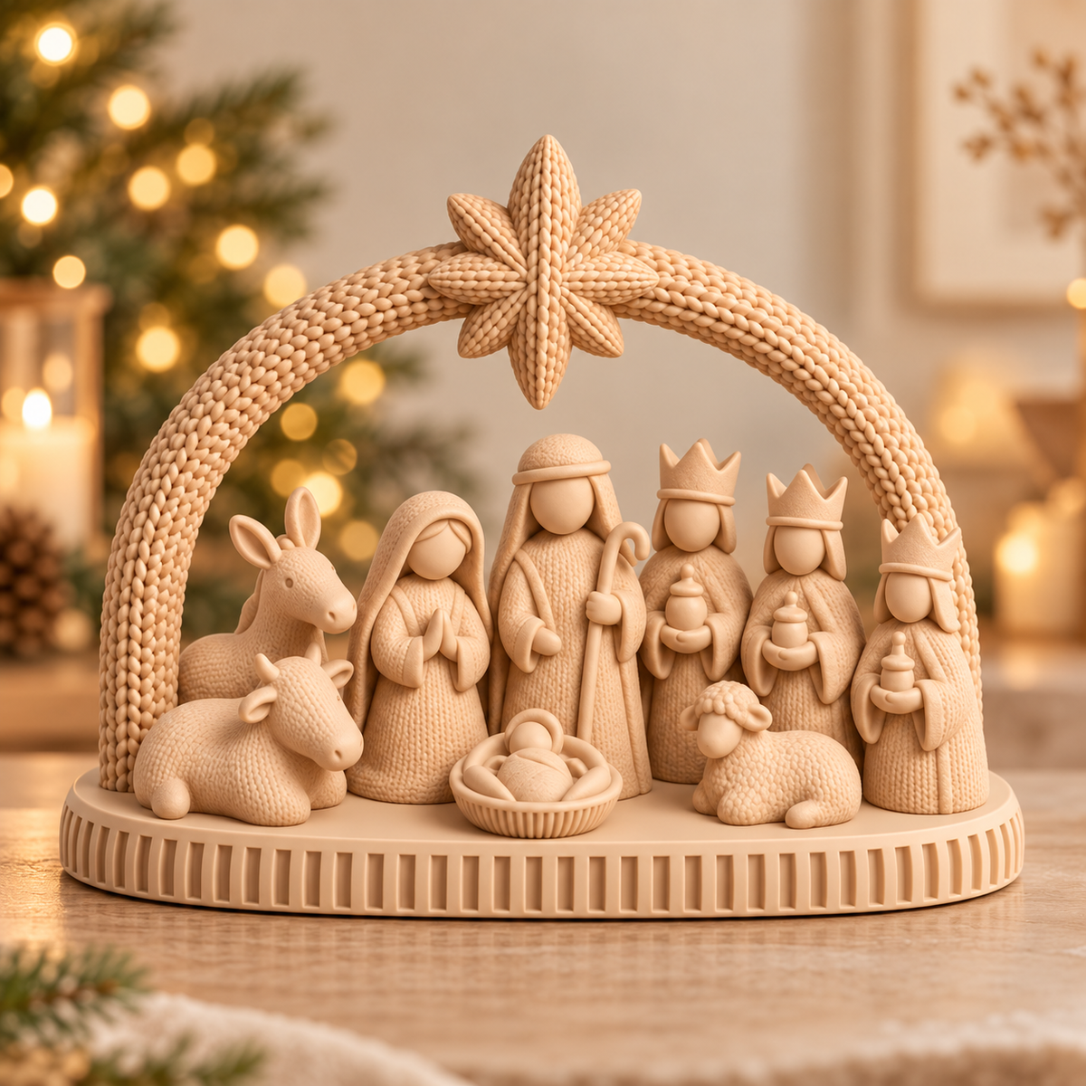 Presépio Decorativo de Natal ORIVA BELÉM em tom Areia