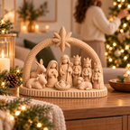 Presépio ORIVA BELÉM integrado numa decoração de Natal delicada