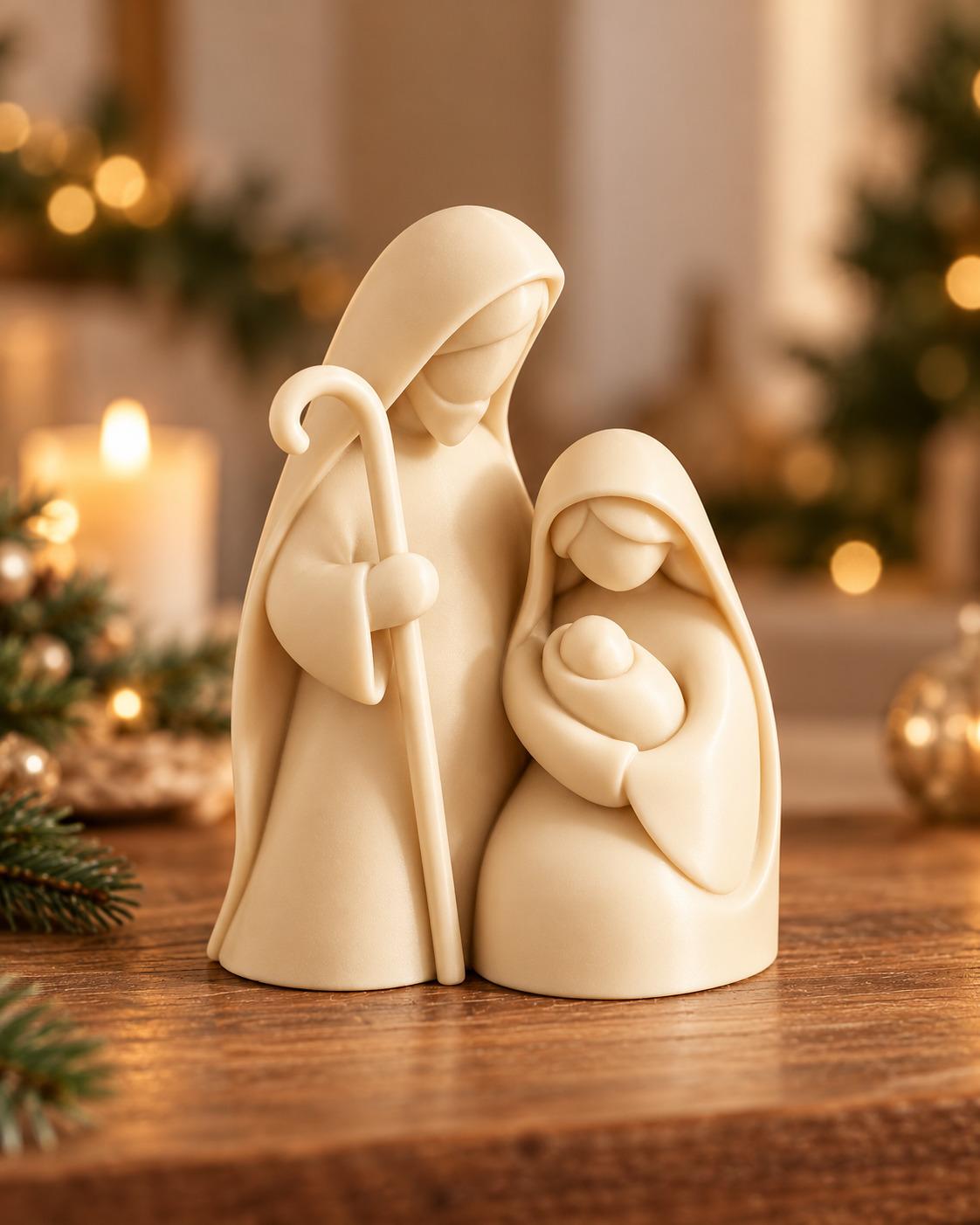 Presépio Decorativo de Natal ORIVA LUZIA em tom Areia